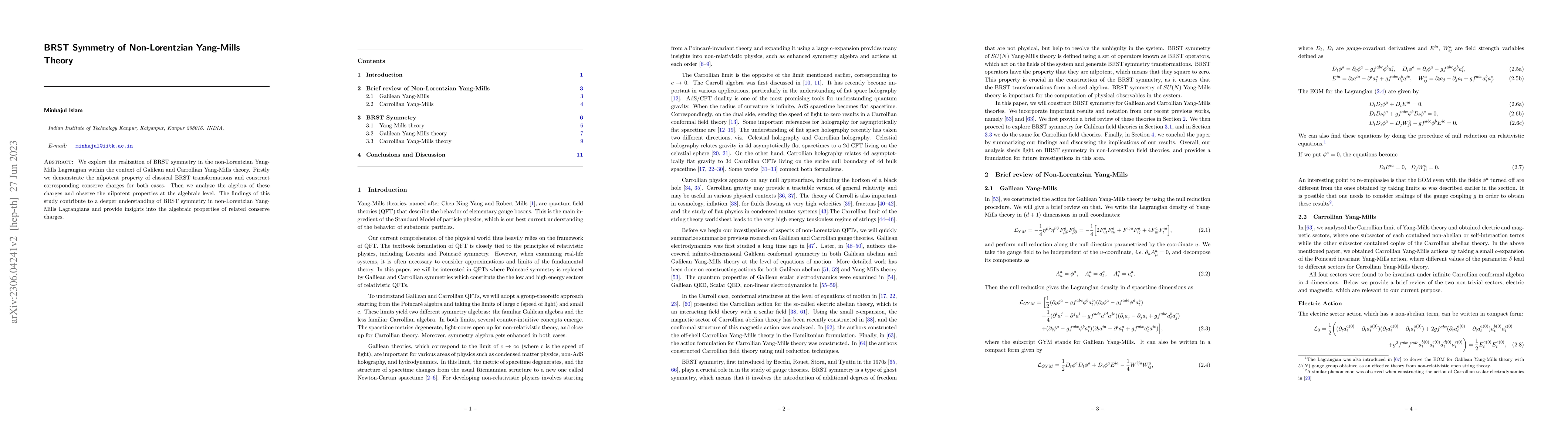 Thumbnail for BRST Symmetry of Non-Lorentzian Yang-Mills Theory
