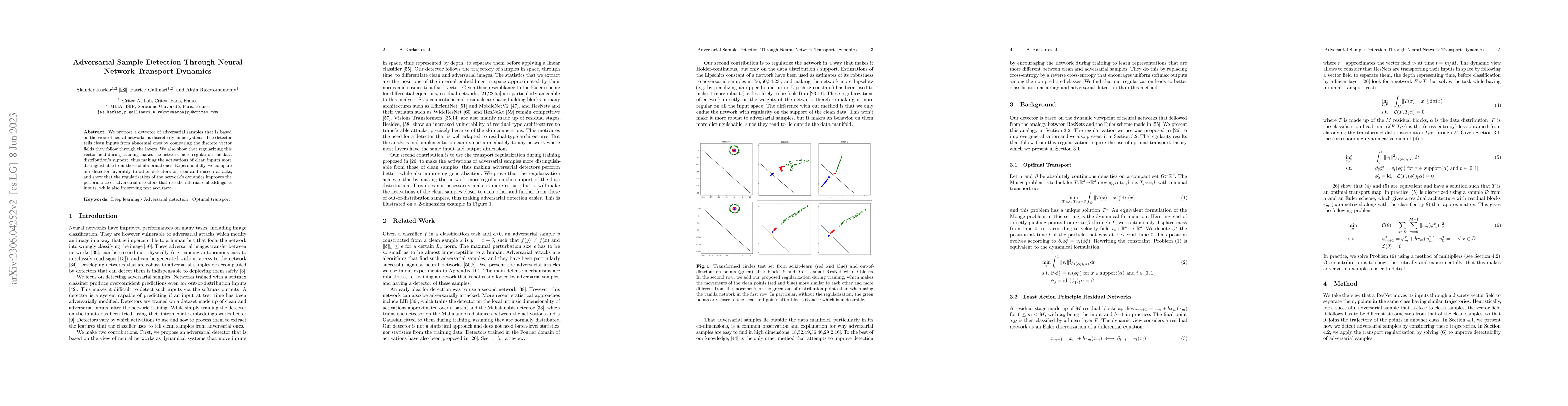 Thumbnail for Adversarial Sample Detection Through Neural Network Transport Dynamics