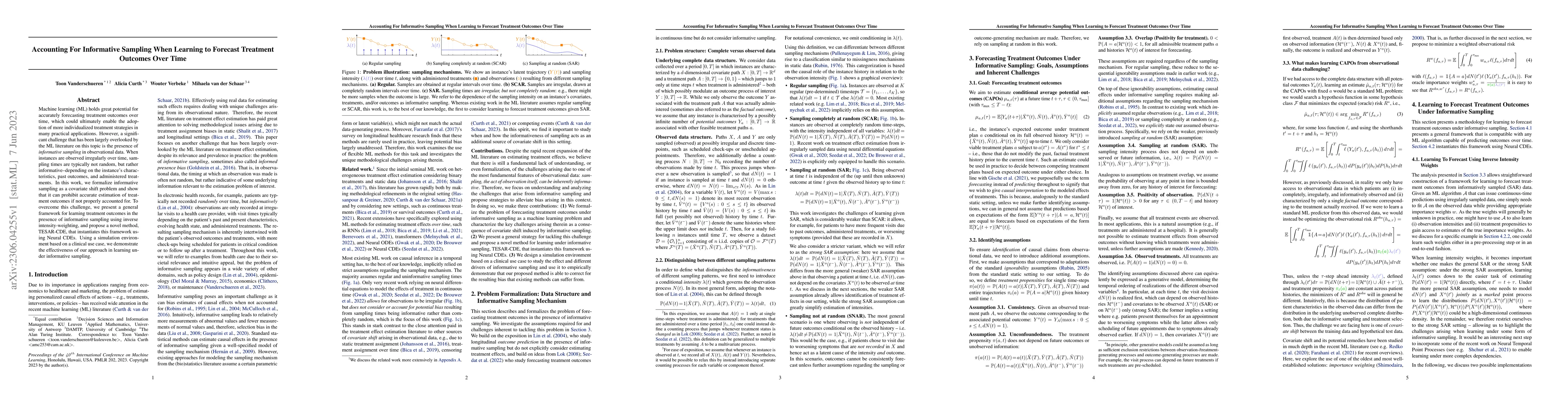 Thumbnail for Accounting For Informative Sampling When Learning to Forecast Treatment
  Outcomes Over Time