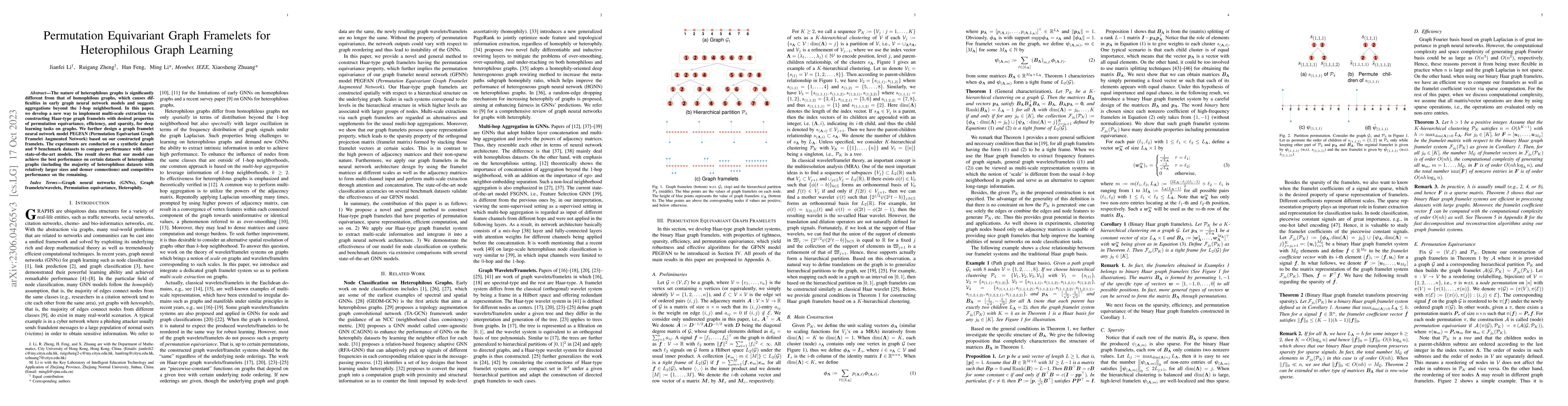 Thumbnail for Permutation Equivariant Graph Framelets for Heterophilous Graph Learning