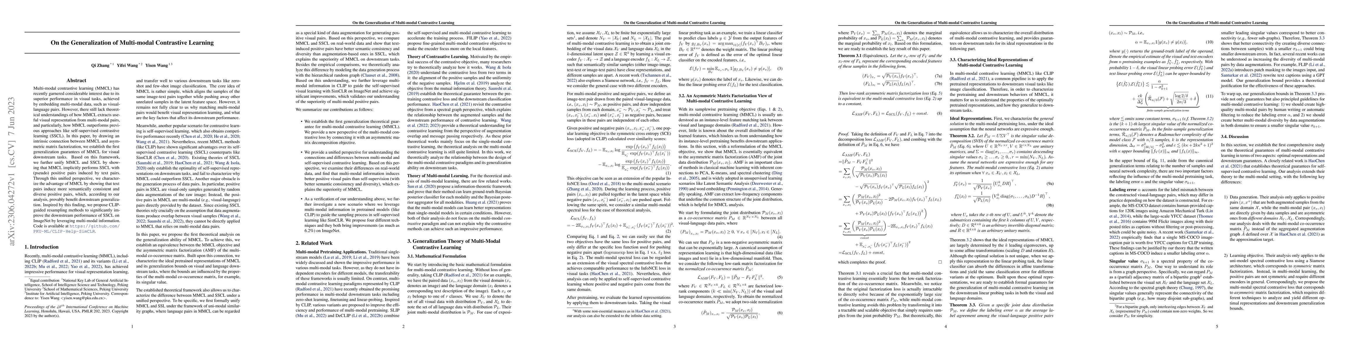 Thumbnail for On the Generalization of Multi-modal Contrastive Learning