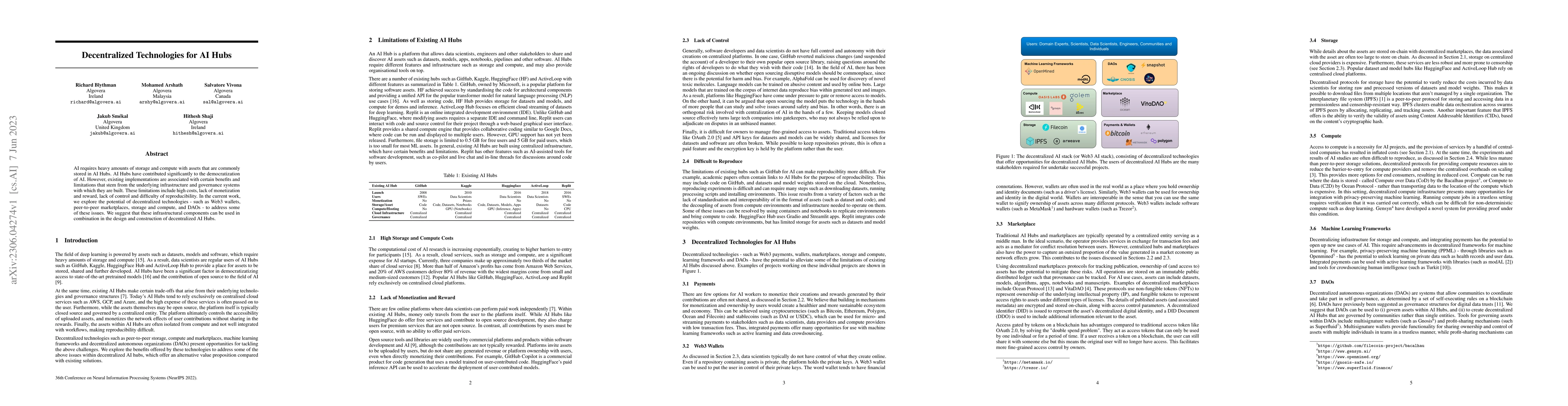 Thumbnail for Decentralized Technologies for AI Hubs