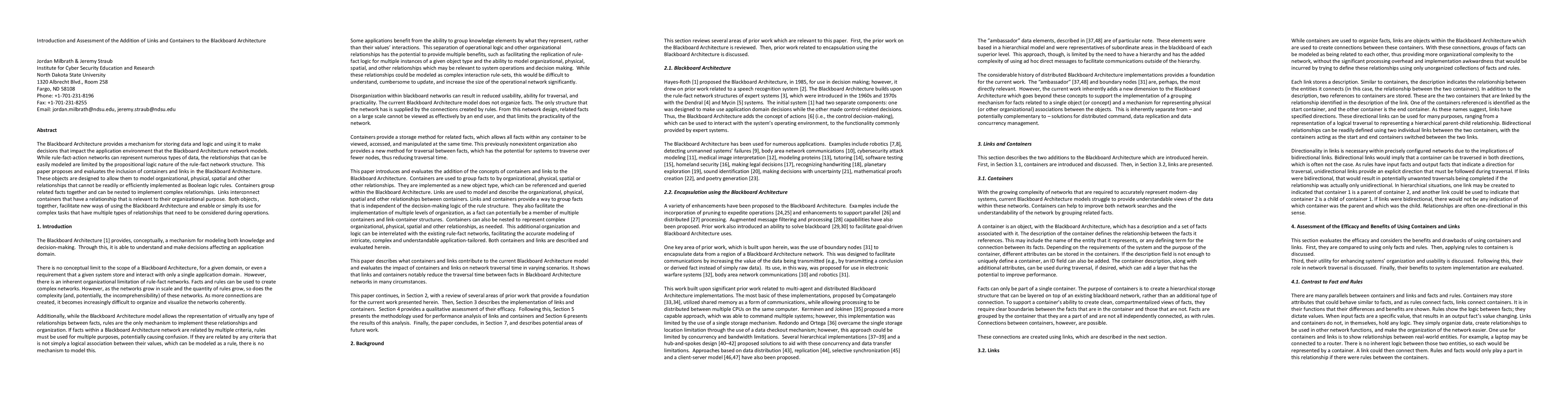 Thumbnail for Introduction and Assessment of the Addition of Links and Containers to
  the Blackboard Architecture