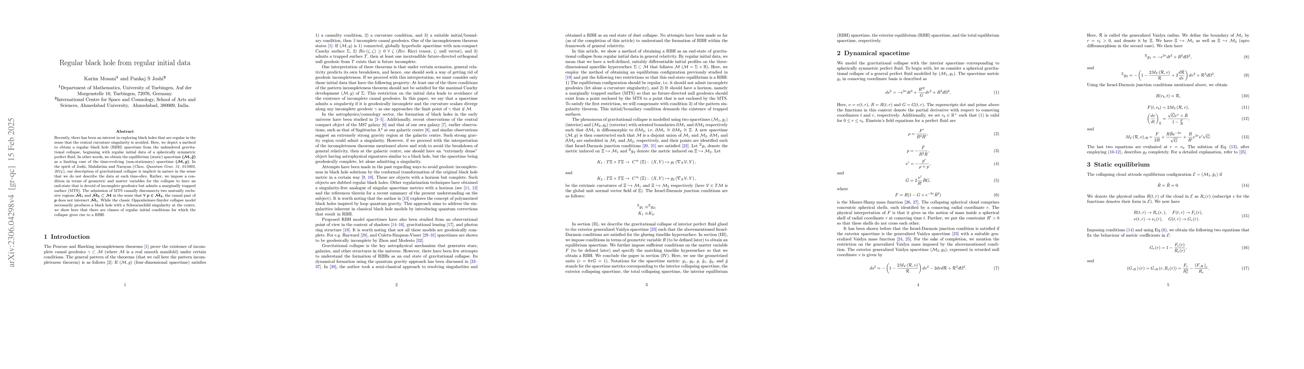 Thumbnail for Regular black hole from regular initial data
