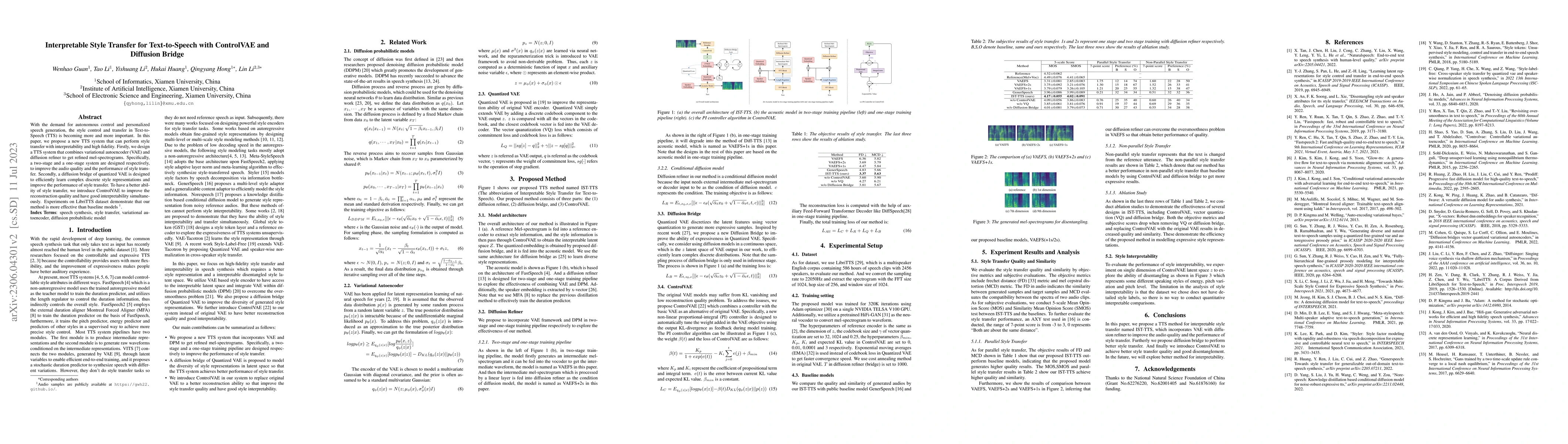 Thumbnail for Interpretable Style Transfer for Text-to-Speech with ControlVAE and
  Diffusion Bridge