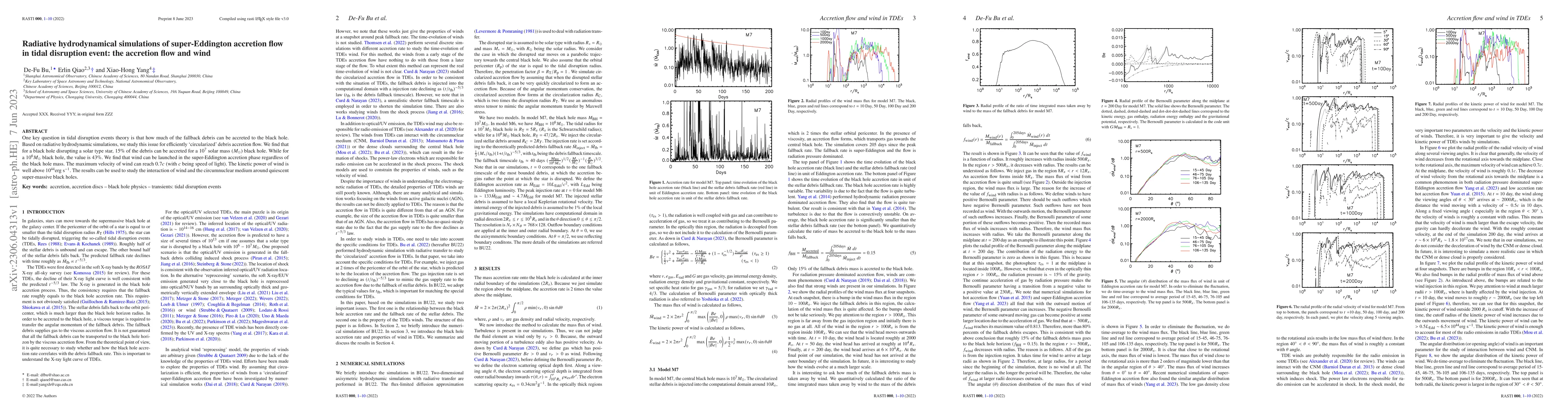 Thumbnail for Radiative hydrodynamical simulations of super-Eddington accretion flow
  in tidal disruption event: the accretion flow and wind