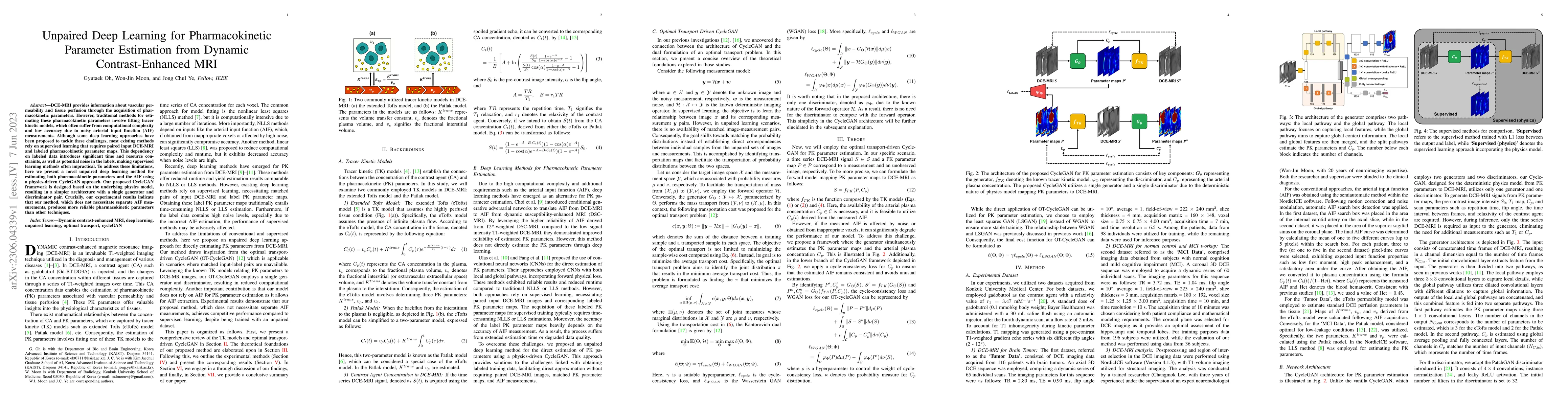 Thumbnail for Unpaired Deep Learning for Pharmacokinetic Parameter Estimation from
  Dynamic Contrast-Enhanced MRI