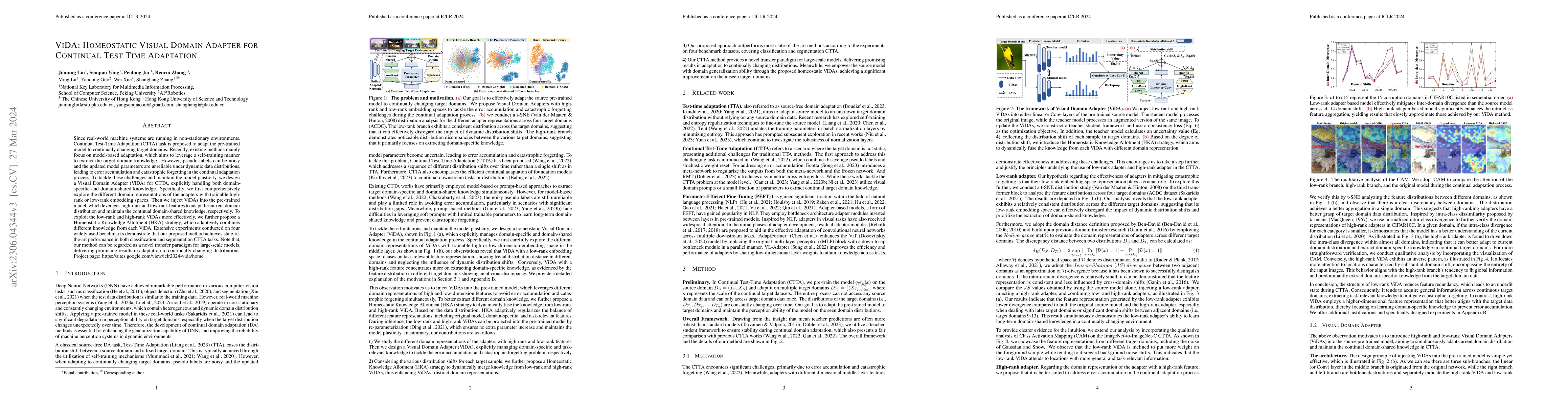 Thumbnail for ViDA: Homeostatic Visual Domain Adapter for Continual Test Time
  Adaptation