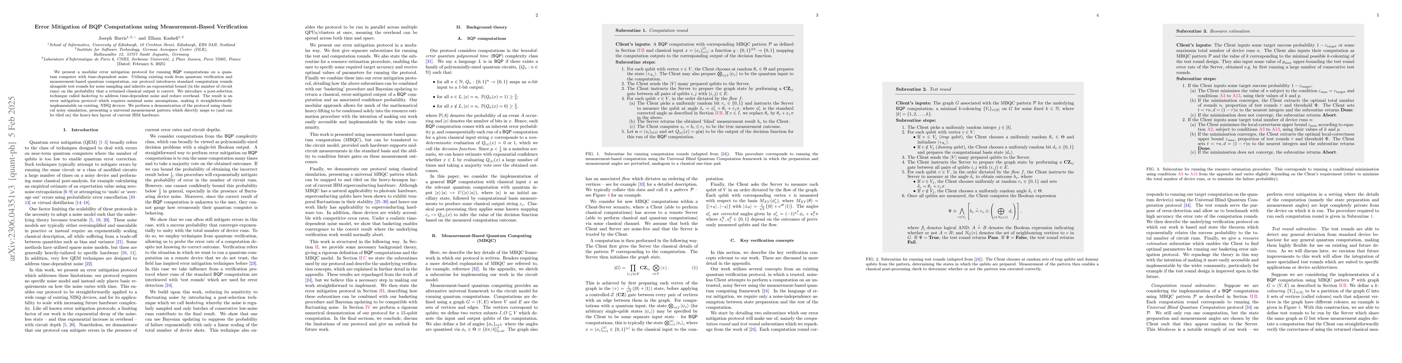 Thumbnail for Exponential Quantum Error Mitigation of BQP Computations using
  Verification