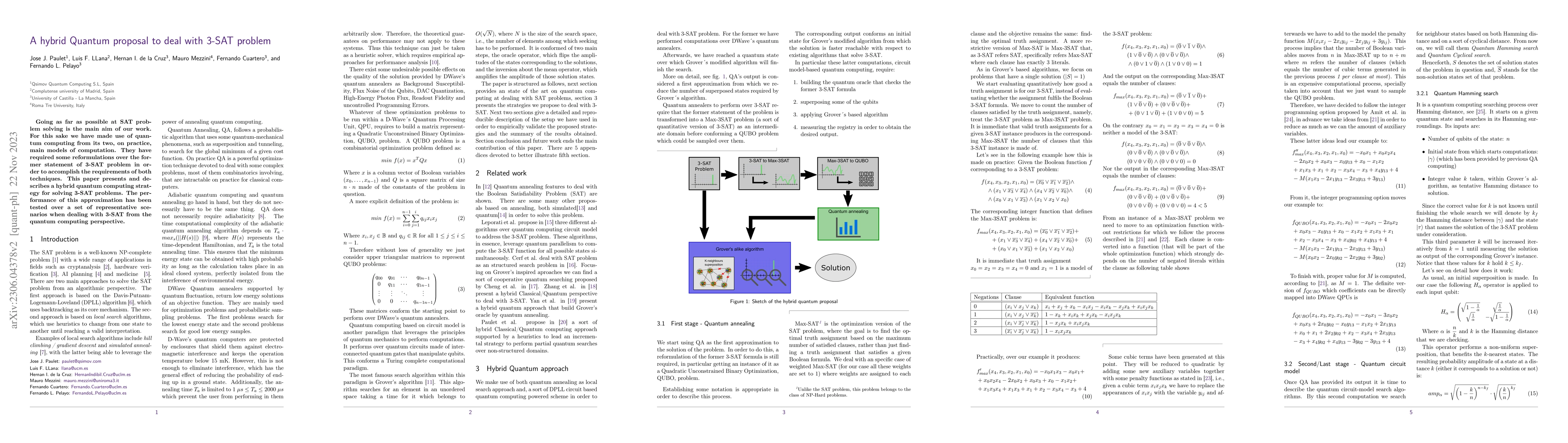 Thumbnail for A hybrid Quantum proposal to deal with 3-SAT problem