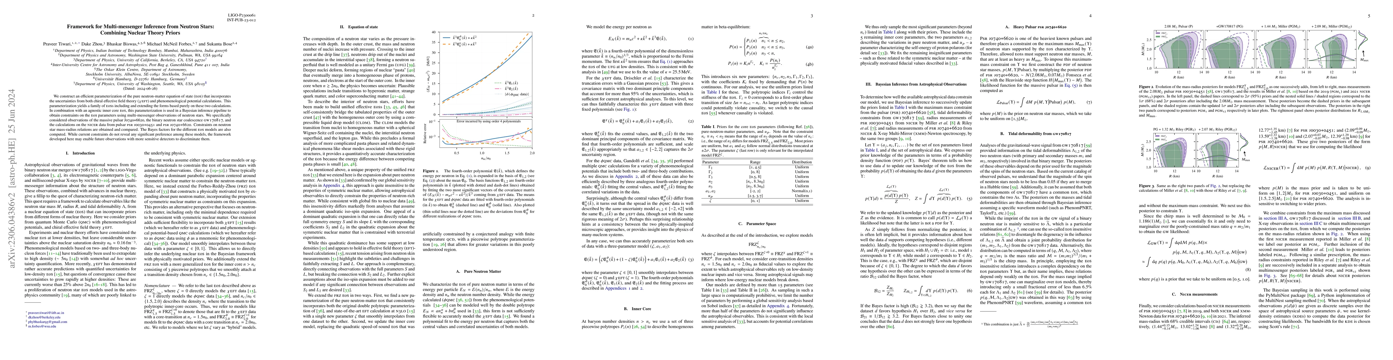 Thumbnail for Framework for Multi-messenger Inference from Neutron Stars: Combining
  Nuclear Theory Priors