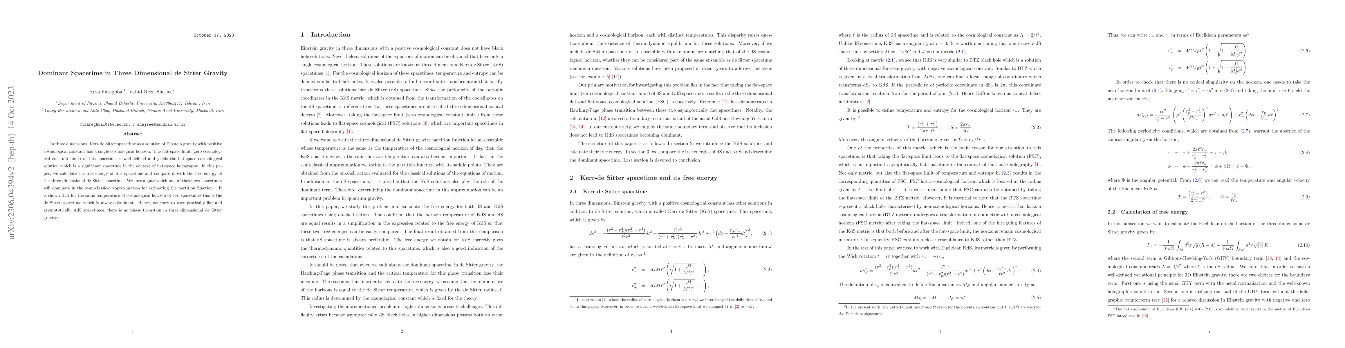 Thumbnail for Dominant Spacetime in Three Dimensional de Sitter Gravity
