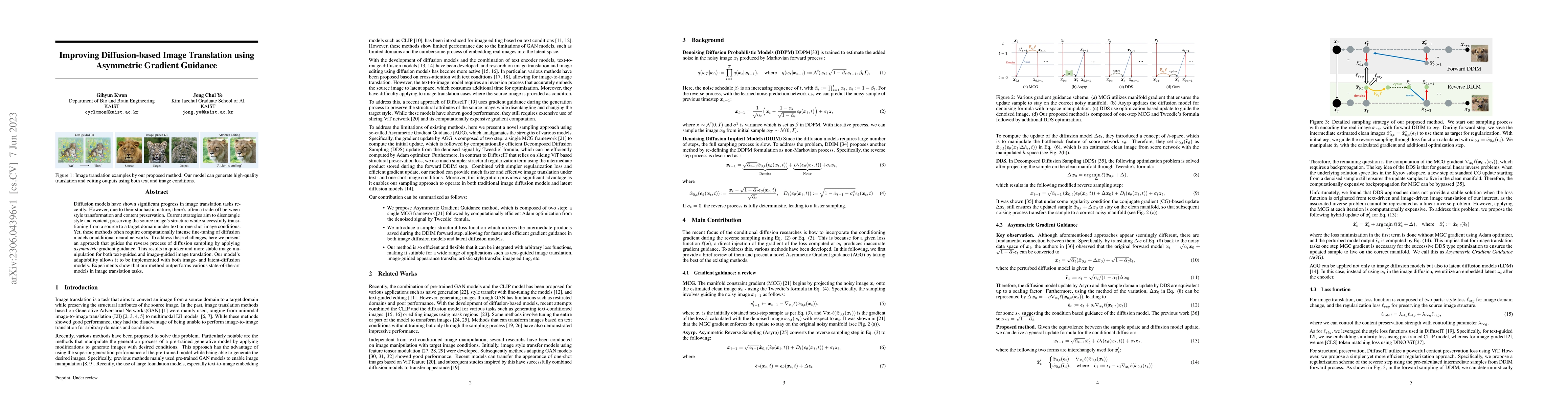 Thumbnail for Improving Diffusion-based Image Translation using Asymmetric Gradient
  Guidance