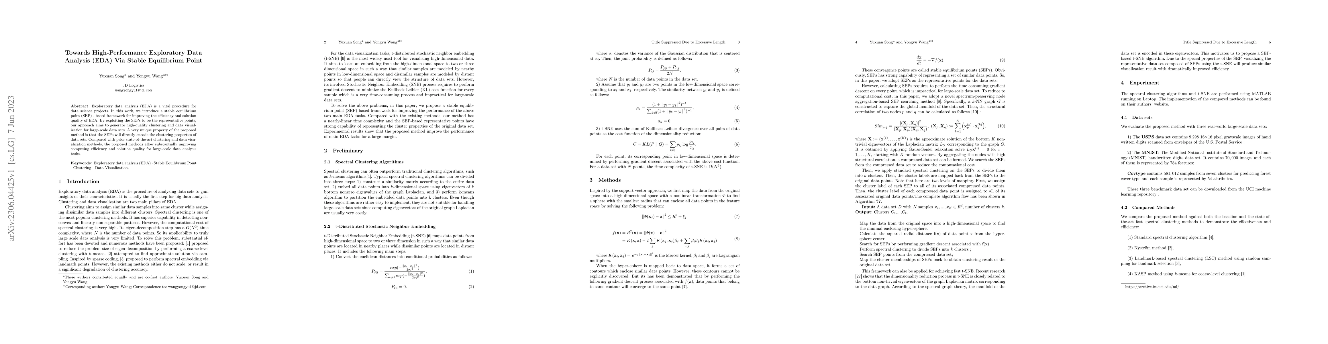Thumbnail for Towards High-Performance Exploratory Data Analysis (EDA) Via Stable
  Equilibrium Point
