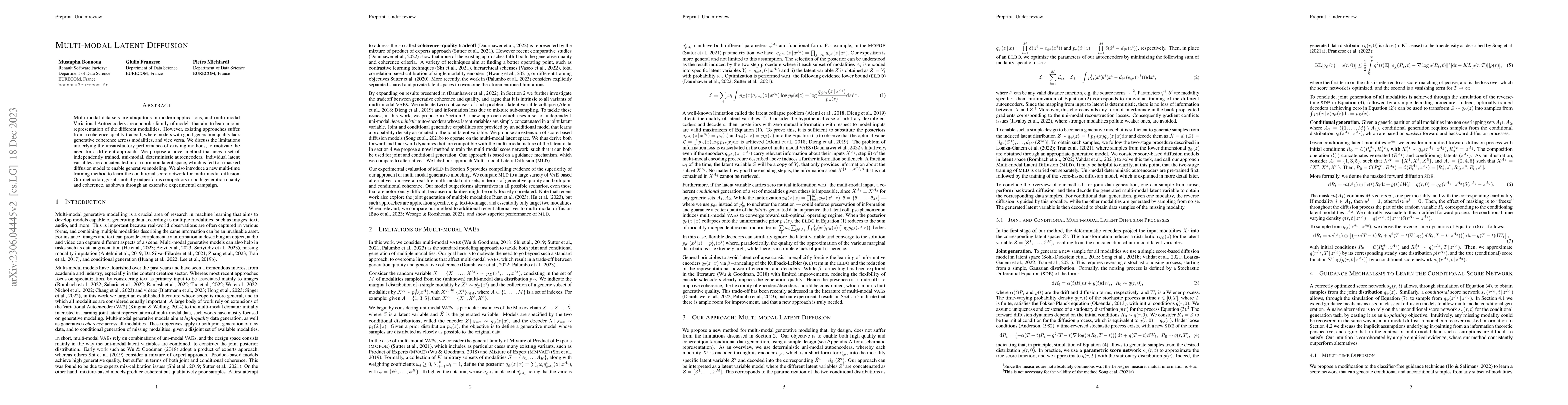 Thumbnail for Multi-modal Latent Diffusion