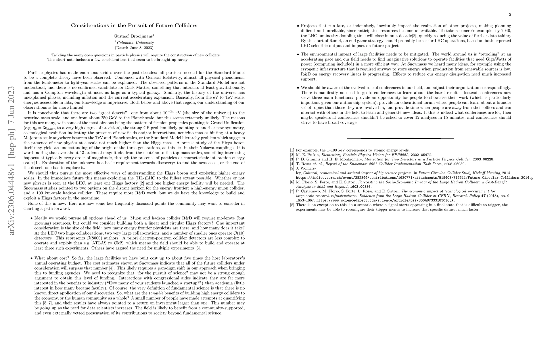 Thumbnail for Considerations in the Pursuit of Future Colliders