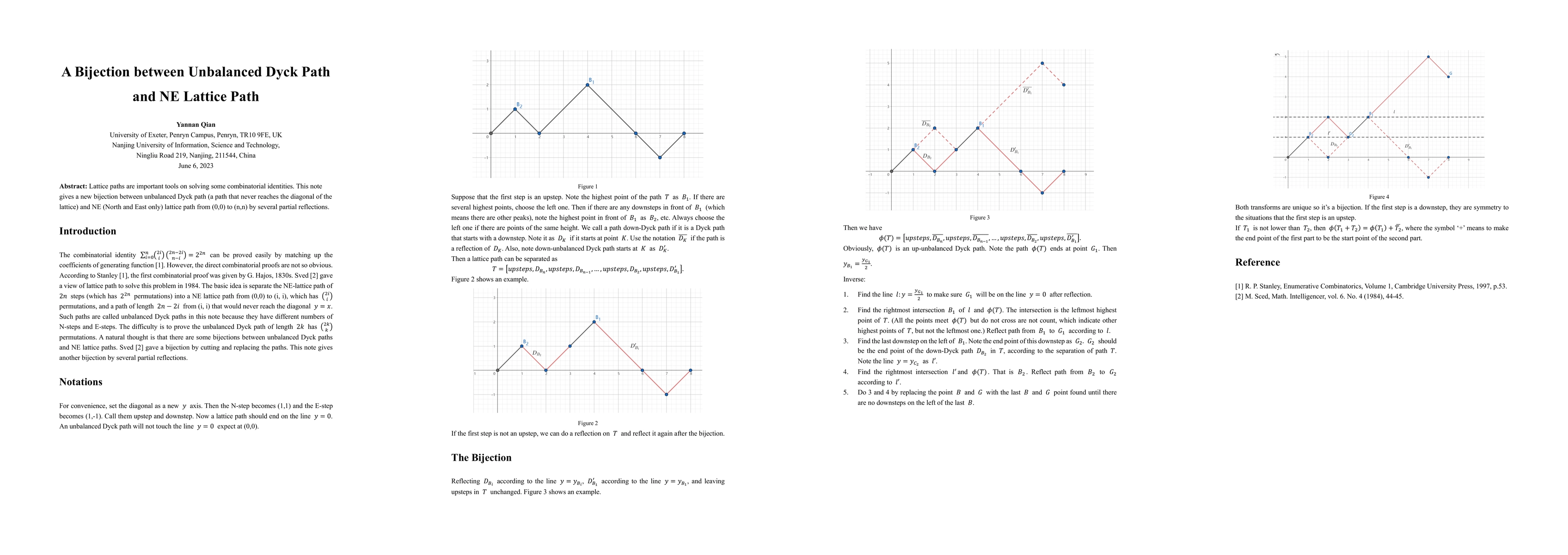 Thumbnail for A Bijection between Unbalanced Dyck Path and NE Lattice Path