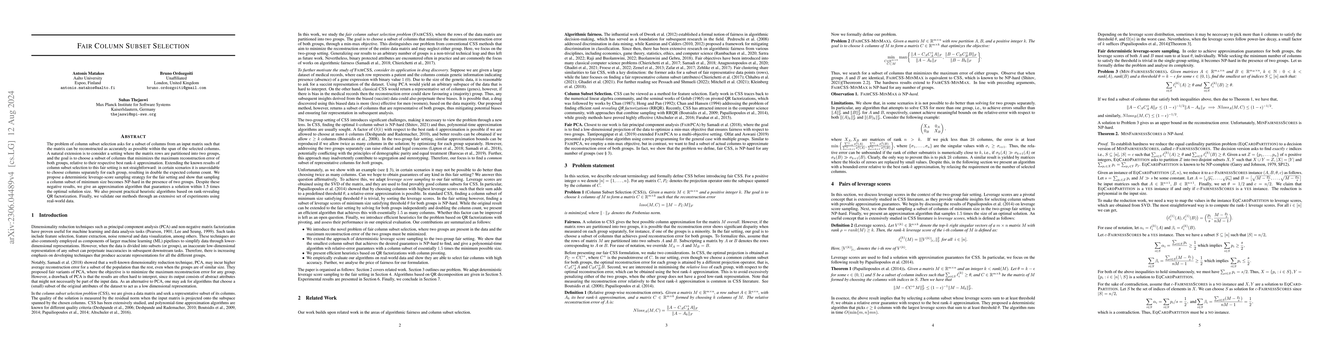 Thumbnail for Fair Column Subset Selection