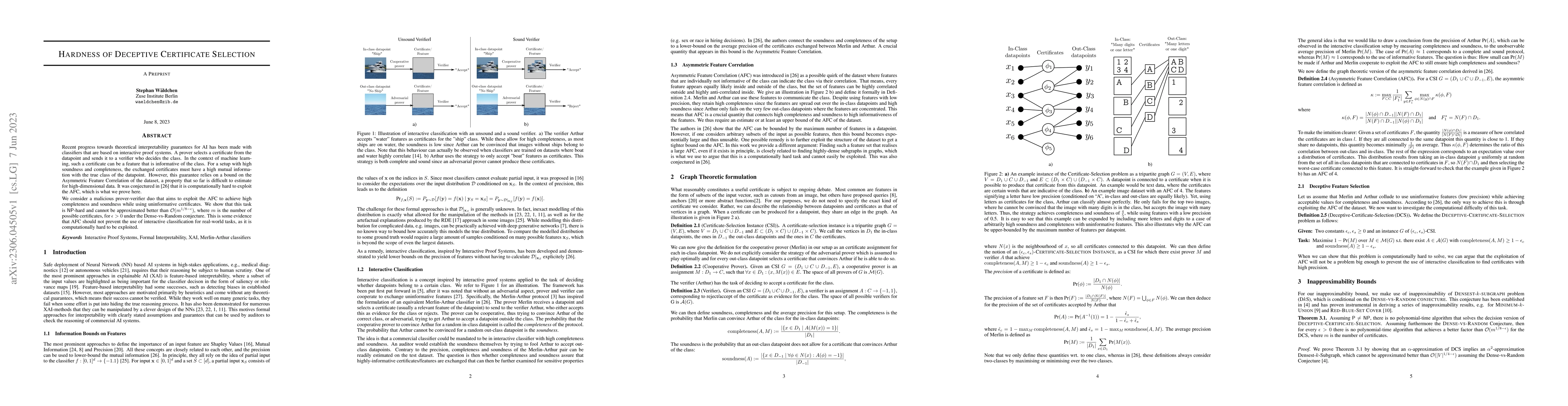 Thumbnail for Hardness of Deceptive Certificate Selection