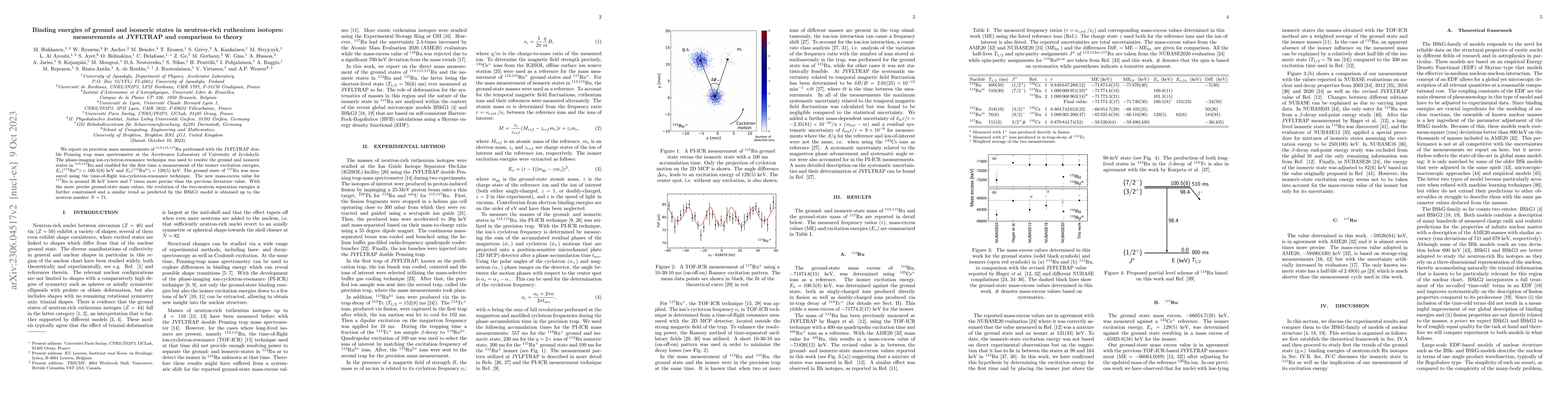 Thumbnail for Binding energies of ground and isomeric states in neutron-rich ruthenium
  isotopes: measurements at JYFLTRAP and comparison to theory