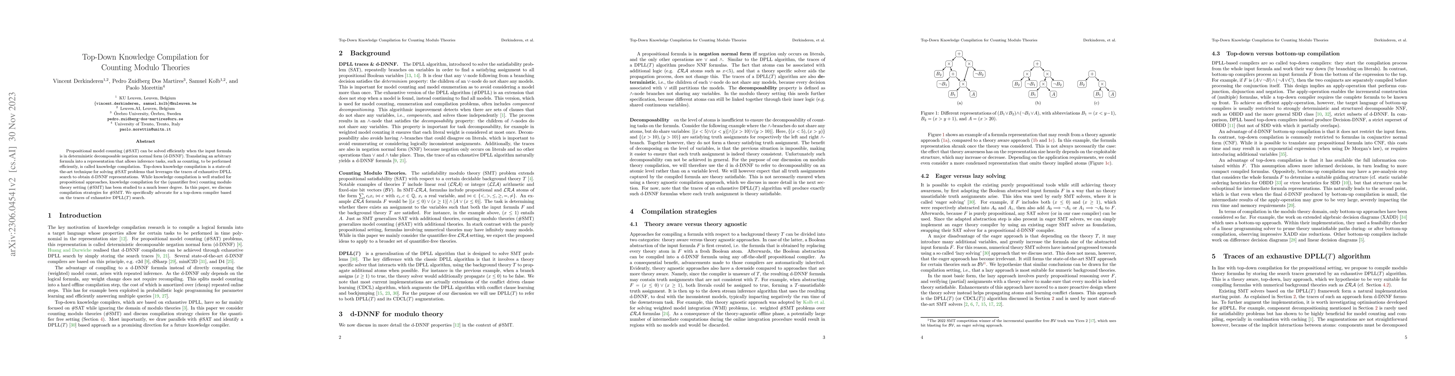 Thumbnail for Top-Down Knowledge Compilation for Counting Modulo Theories