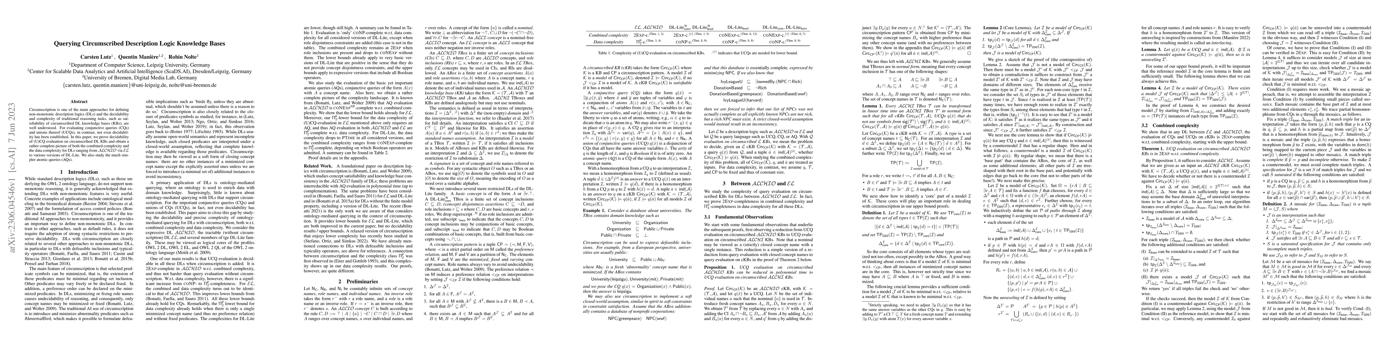Thumbnail for Querying Circumscribed Description Logic Knowledge Bases