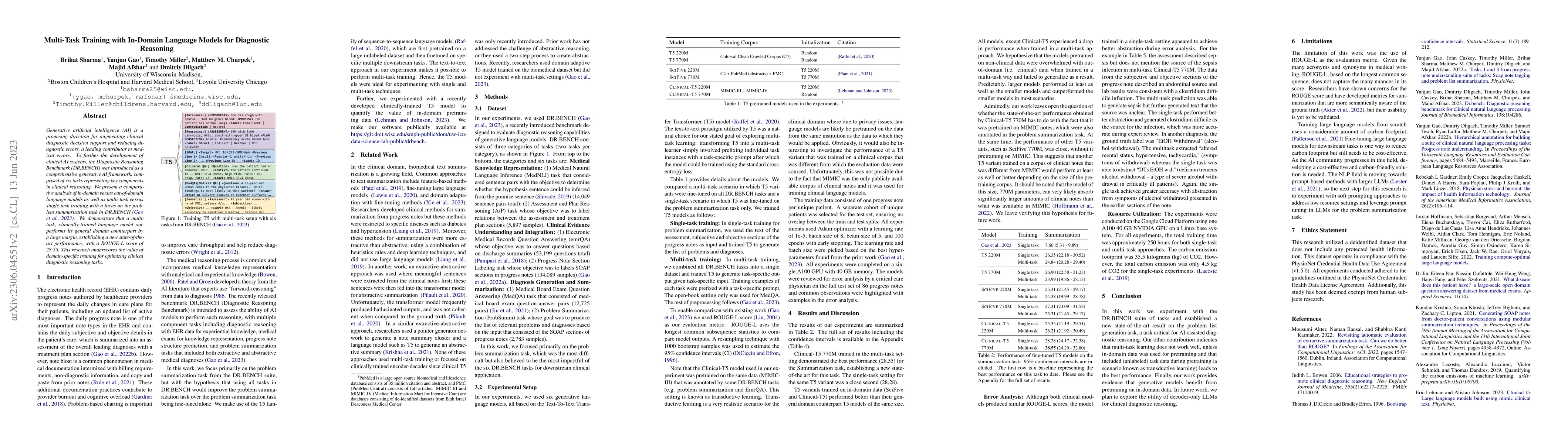 Thumbnail for Multi-Task Training with In-Domain Language Models for Diagnostic
  Reasoning