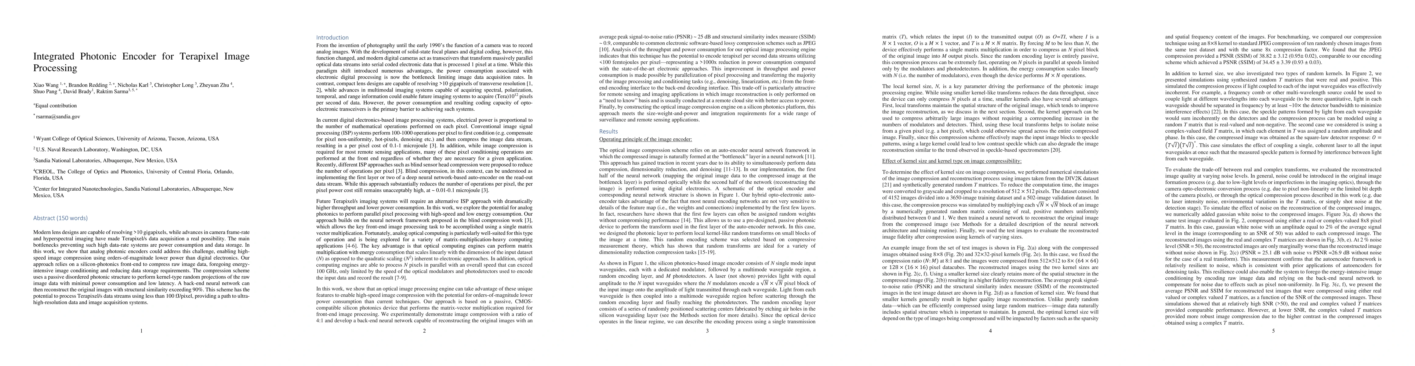 Thumbnail for Integrated Photonic Encoder for Terapixel Image Processing