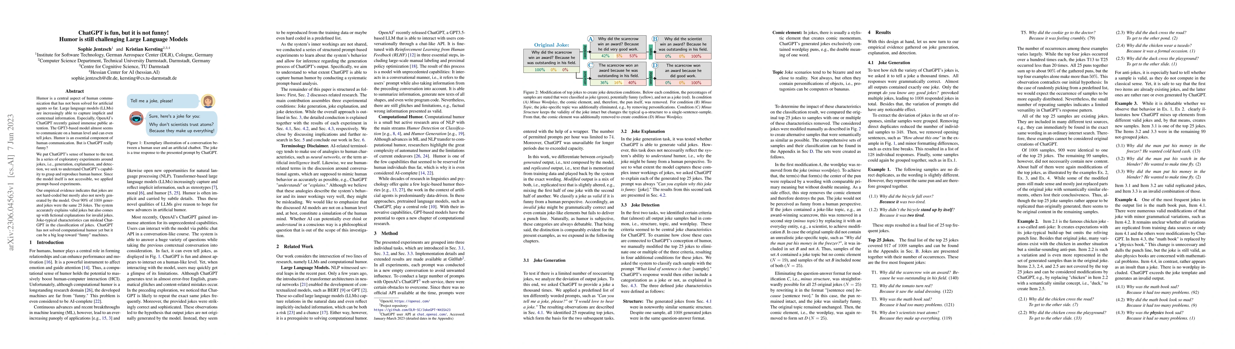 Thumbnail for ChatGPT is fun, but it is not funny! Humor is still challenging Large
  Language Models