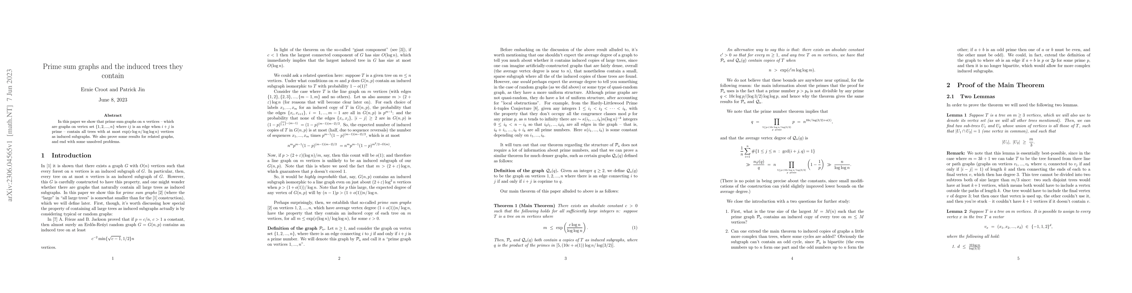 Thumbnail for Prime sum graphs and the induced trees they contain