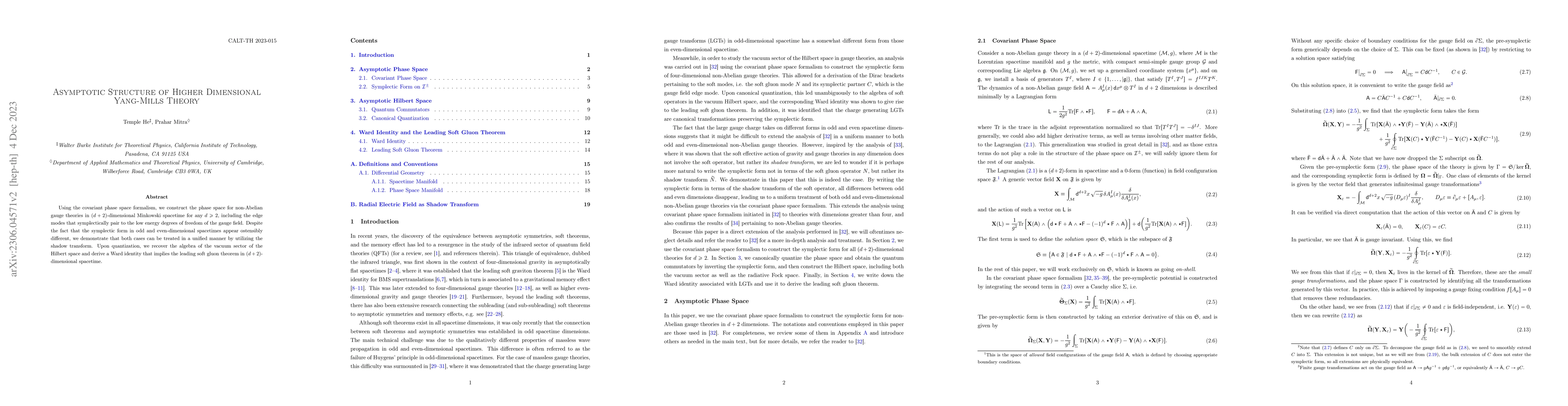 Thumbnail for Asymptotic Structure of Higher Dimensional Yang-Mills Theory