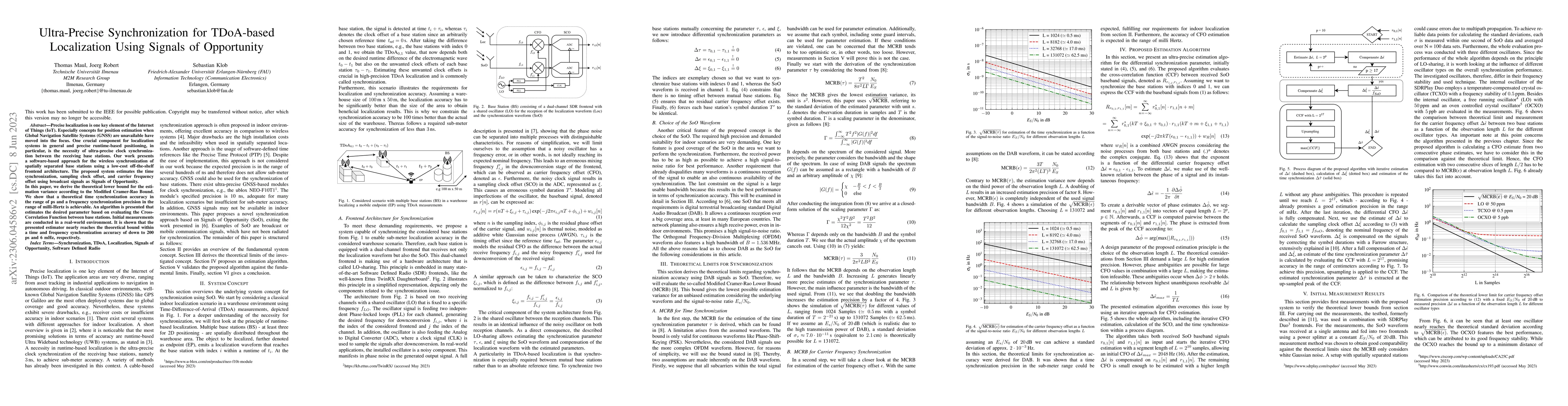 Thumbnail for Ultra-Precise Synchronization for TDoA-based Localization Using Signals
  of Opportunity