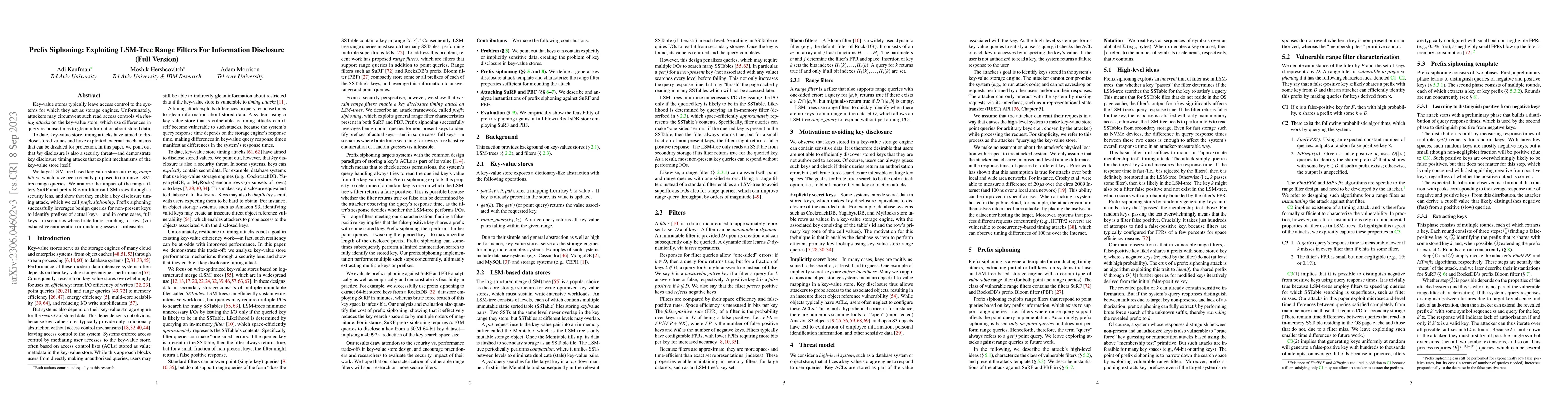 Thumbnail for Prefix Siphoning: Exploiting LSM-Tree Range Filters For Information
  Disclosure (Full Version)