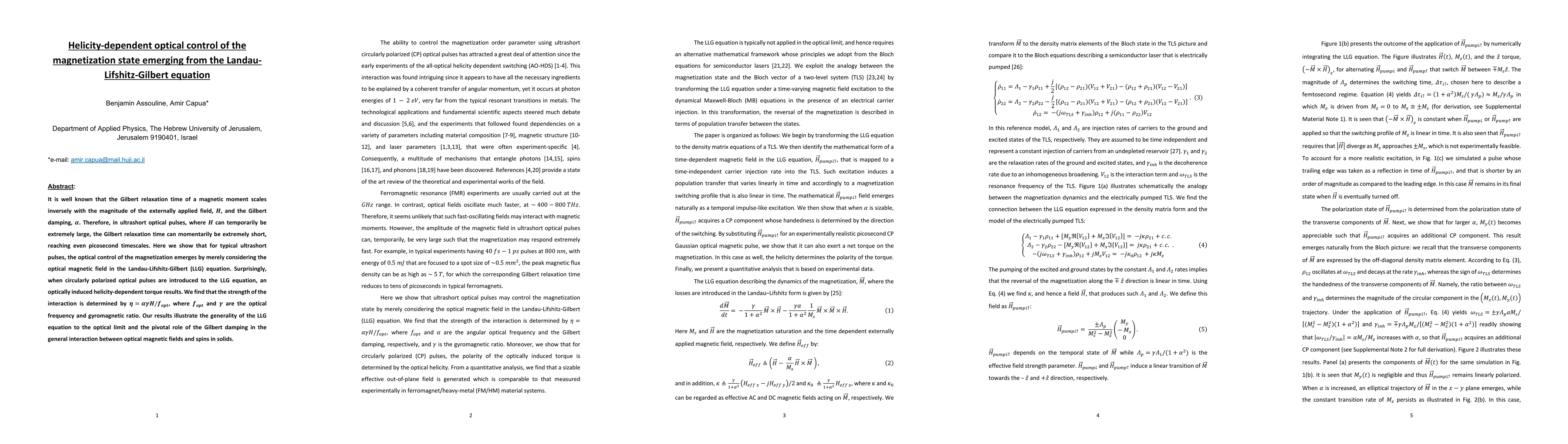 Thumbnail for Helicity-dependent optical control of the magnetization state emerging
  from the Landau-Lifshitz-Gilbert equation