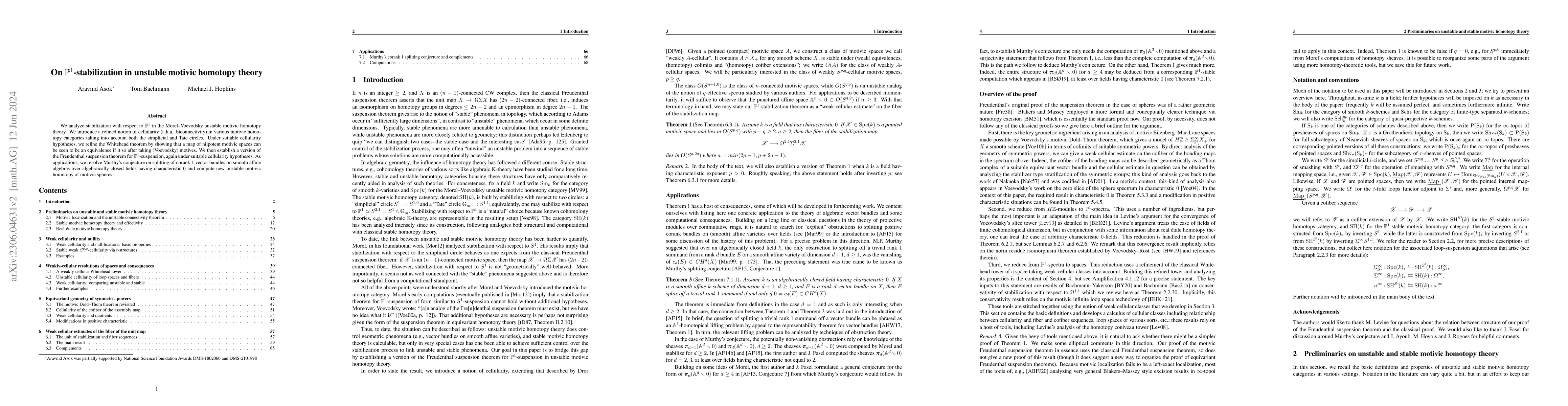 Thumbnail for On P^1-stabilization in unstable motivic homotopy theory