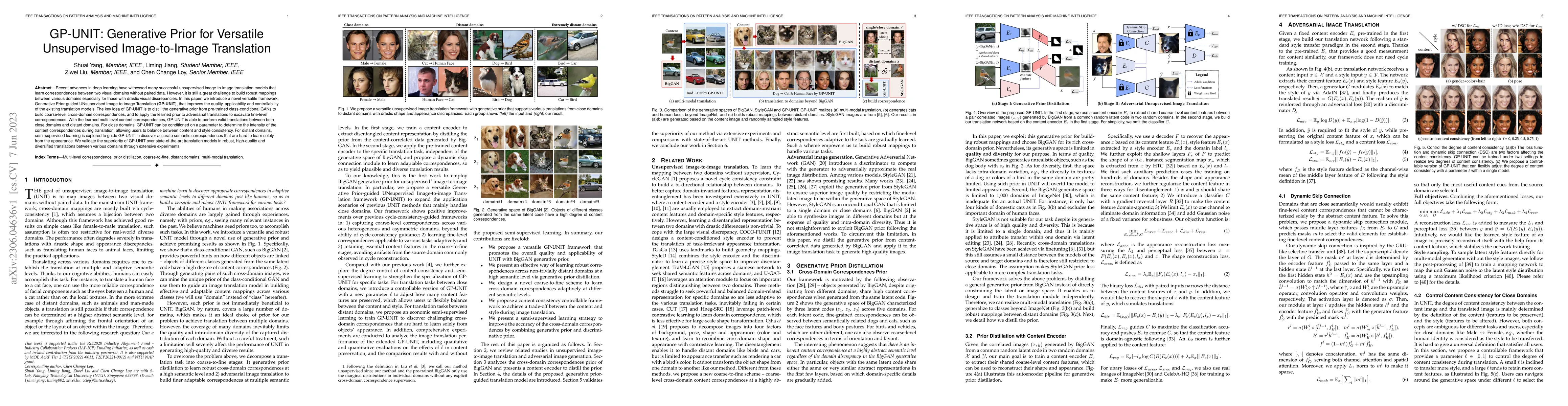 Thumbnail for GP-UNIT: Generative Prior for Versatile Unsupervised Image-to-Image
  Translation
