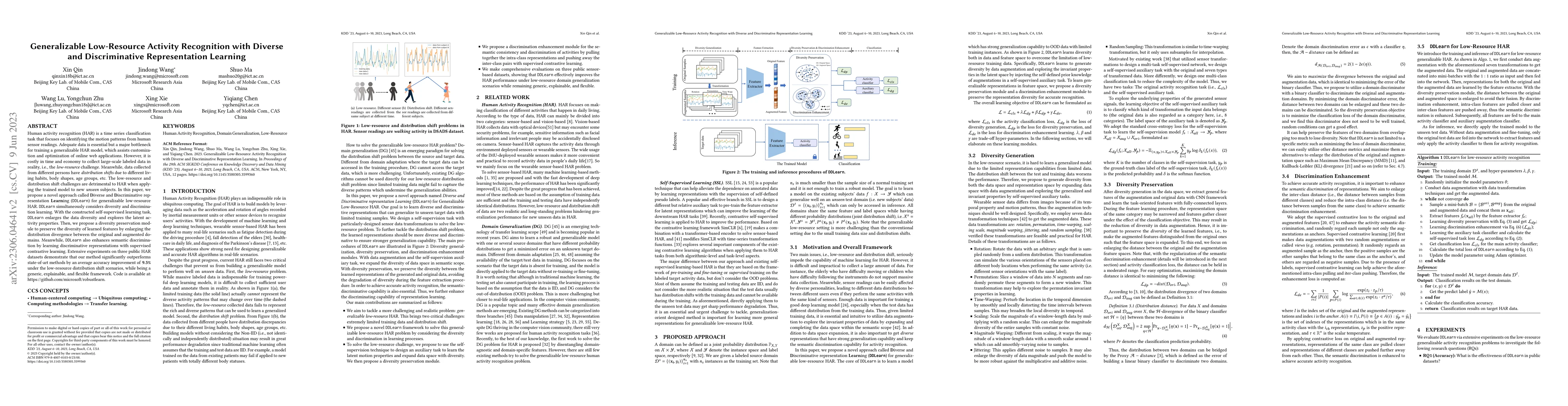 Thumbnail for Generalizable Low-Resource Activity Recognition with Diverse and
  Discriminative Representation Learning