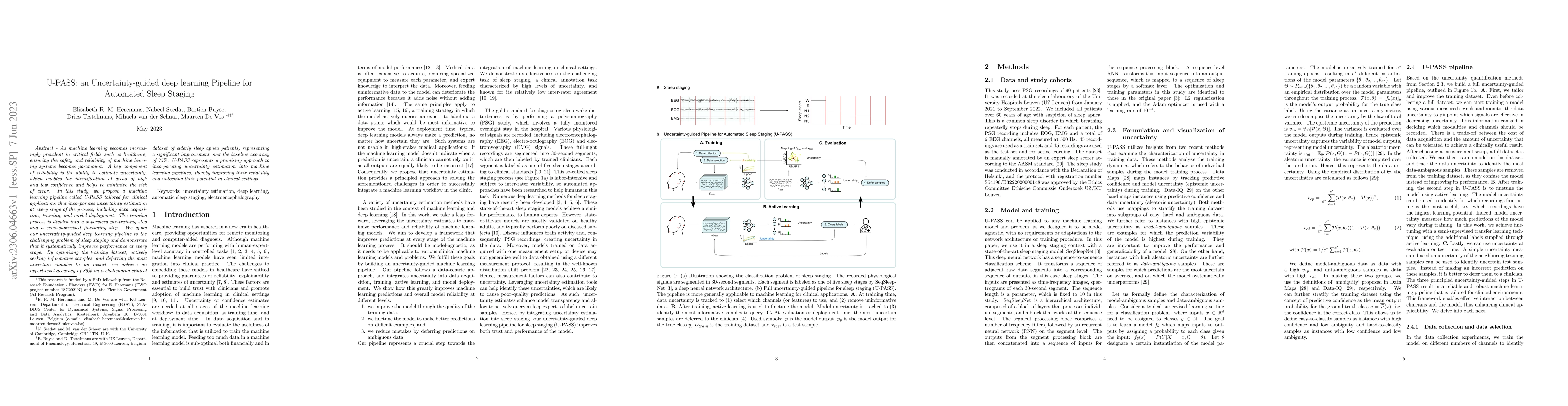 Thumbnail for U-PASS: an Uncertainty-guided deep learning Pipeline for Automated Sleep
  Staging