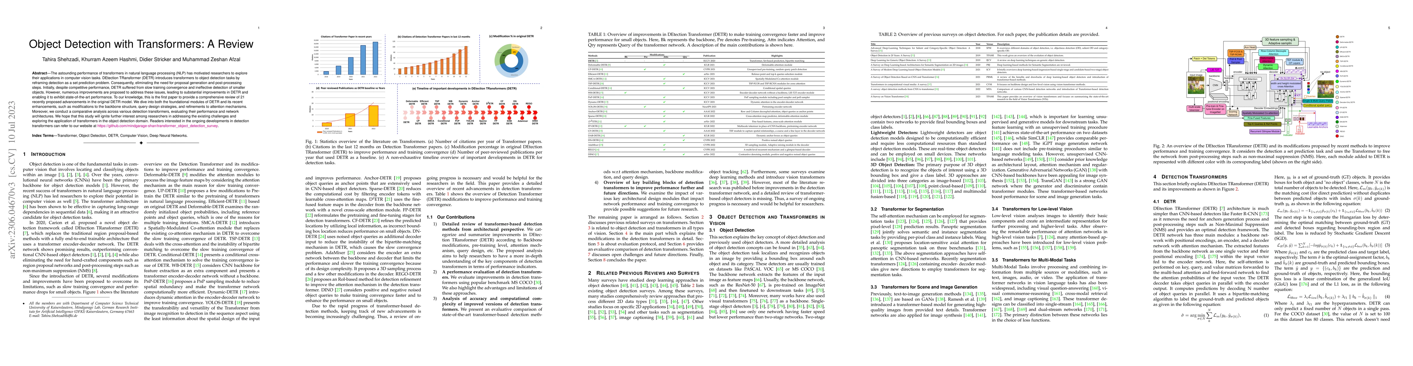 Thumbnail for Object Detection with Transformers: A Review