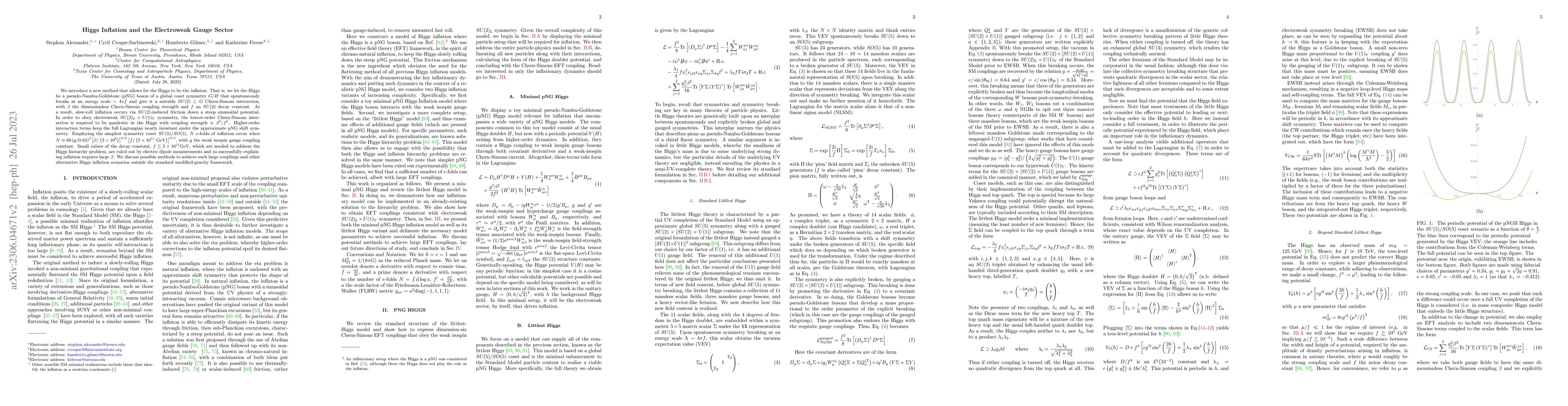 Thumbnail for Higgs Inflation and the Electroweak Gauge Sector