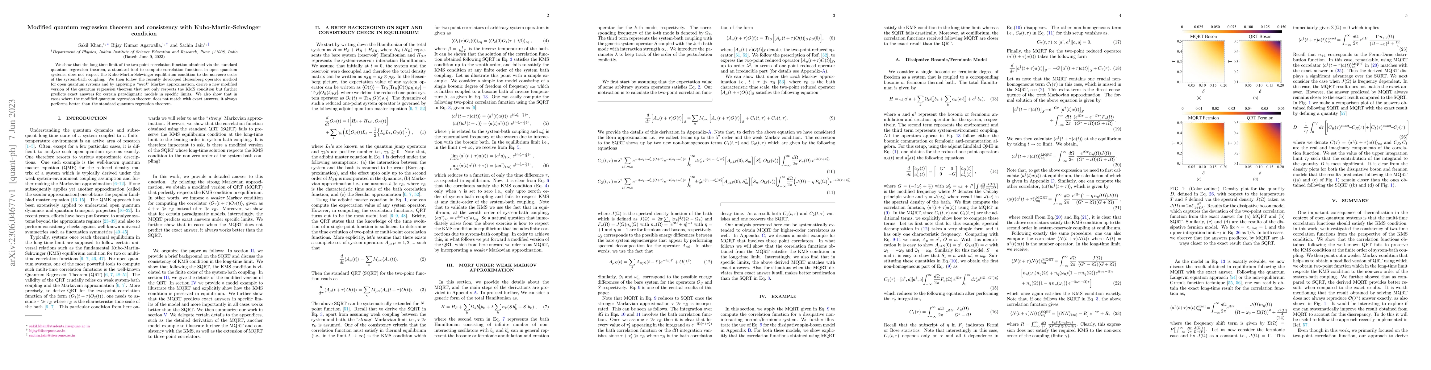 Thumbnail for Modified quantum regression theorem and consistency with
  Kubo-Martin-Schwinger condition