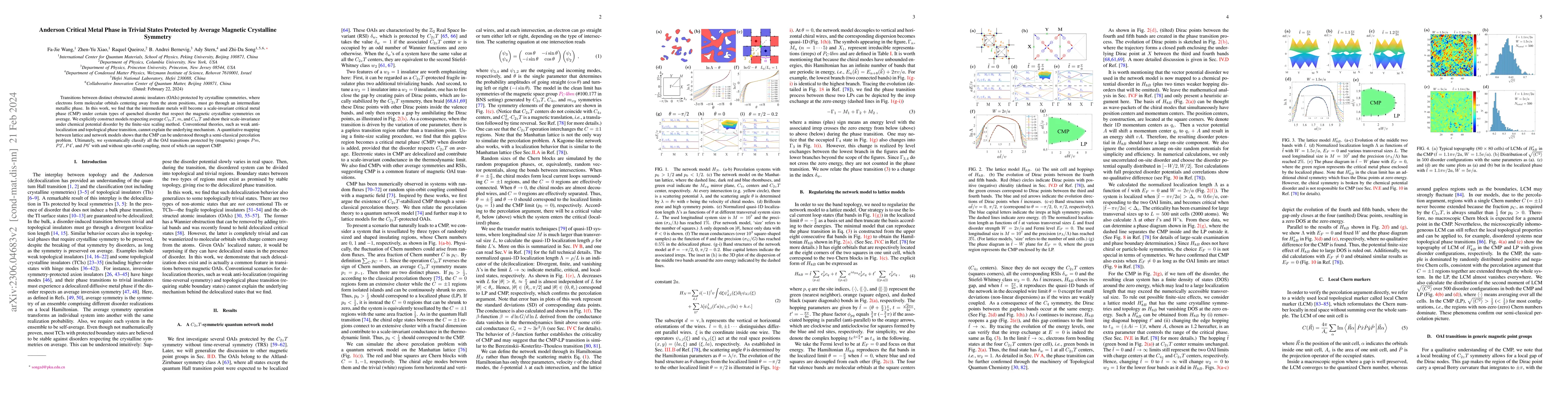 Thumbnail for Anderson Critical Metal Phase in Trivial States Protected by Average
  Magnetic Crystalline Symmetry