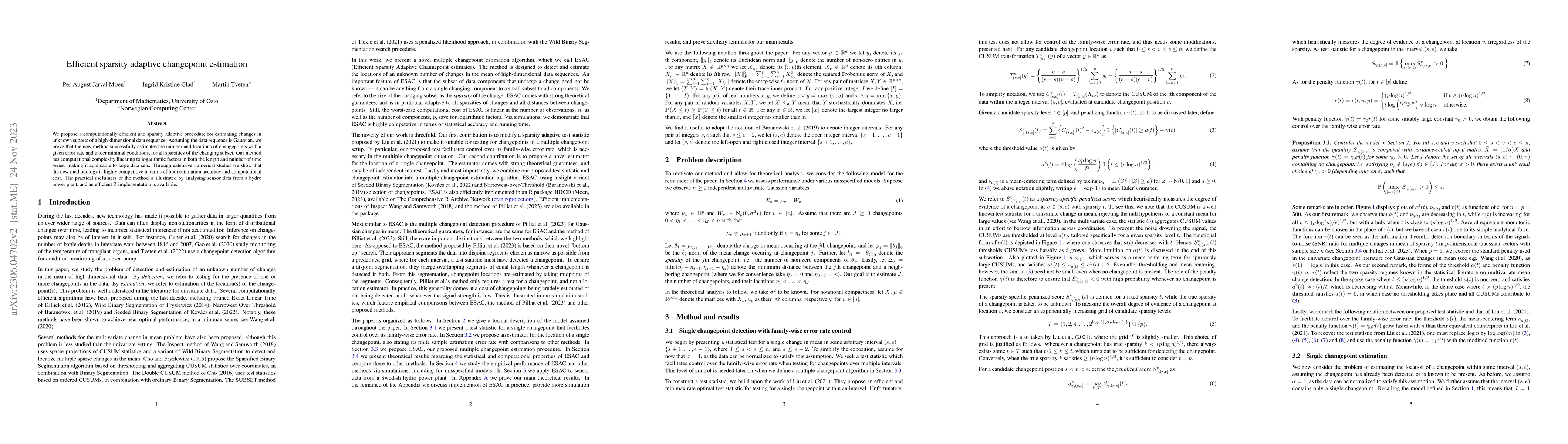 Thumbnail for Efficient sparsity adaptive changepoint estimation