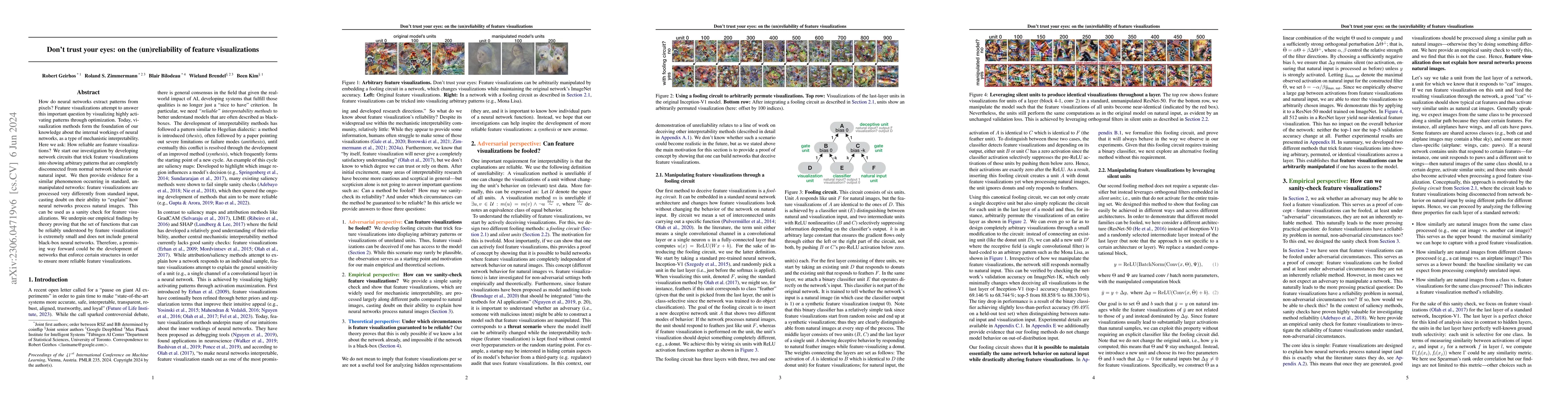 Thumbnail for Don't trust your eyes: on the (un)reliability of feature visualizations