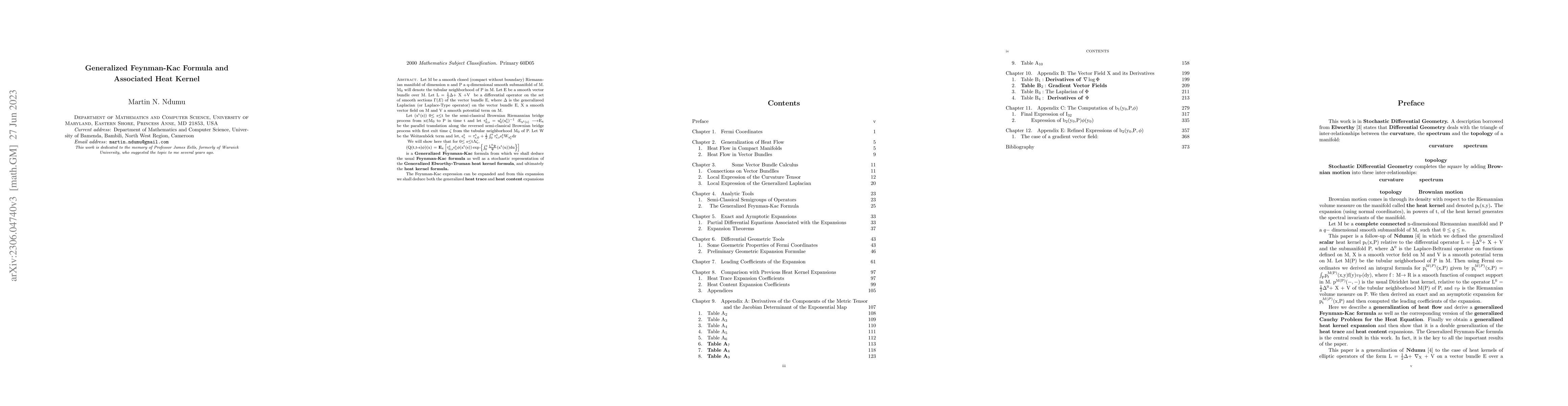 Thumbnail for Generalized Feynman-Kac Formula and Associated Heat Kernel