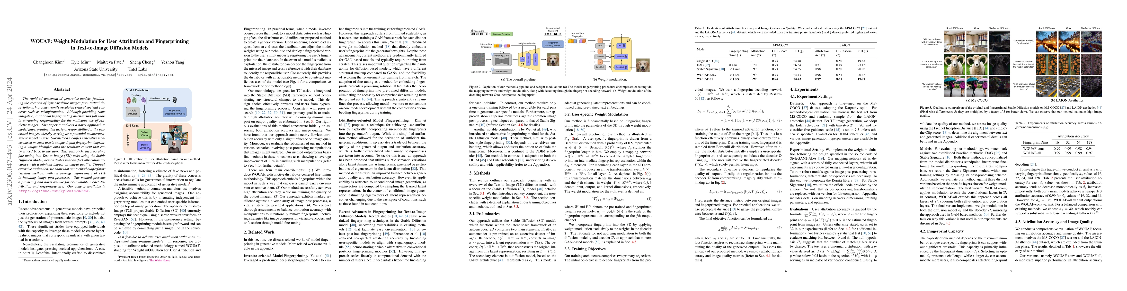 Thumbnail for WOUAF: Weight Modulation for User Attribution and Fingerprinting in
  Text-to-Image Diffusion Models