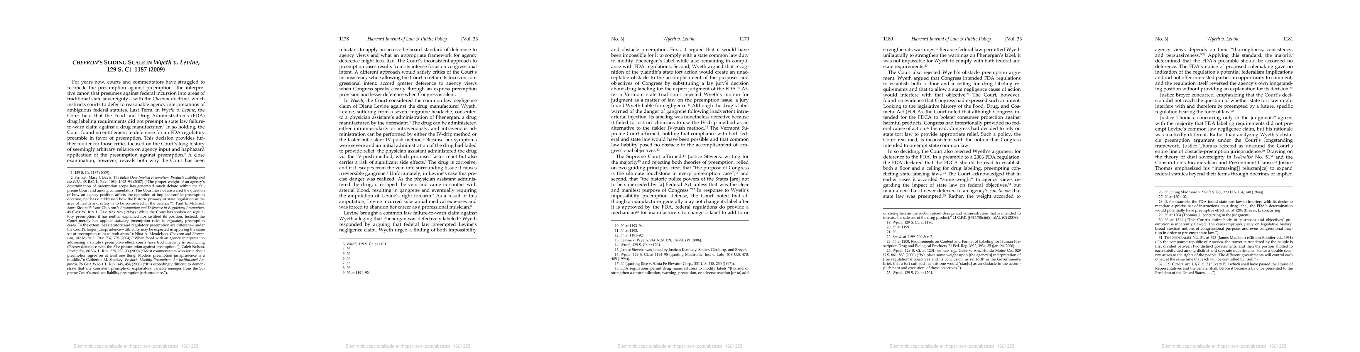Thumbnail for Chevron's Sliding Scale in Wyeth v. Levine, 129 S. Ct. 1187 (2009)
