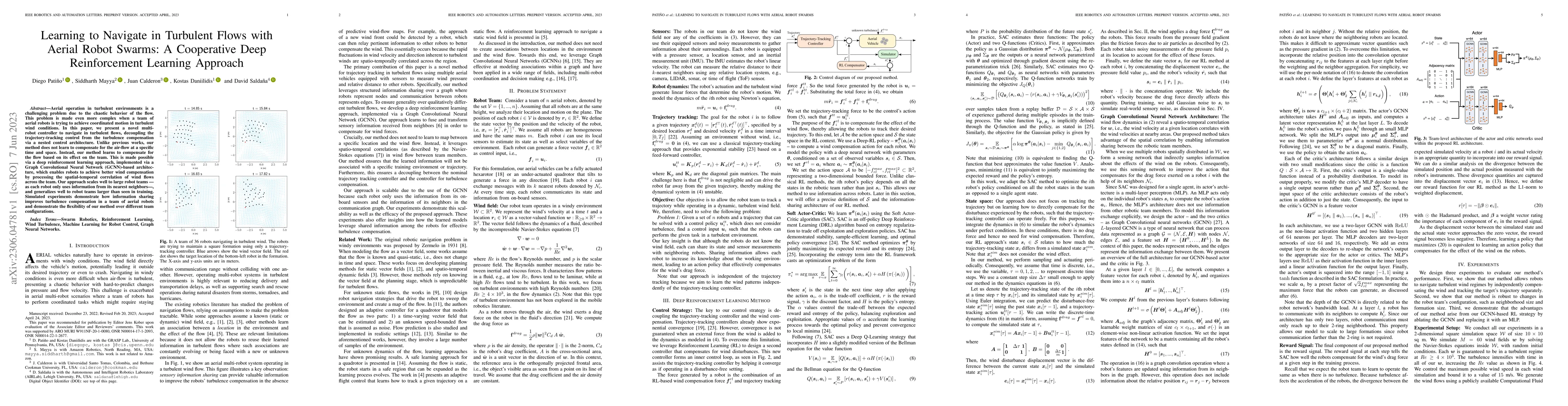 Thumbnail for Learning to Navigate in Turbulent Flows with Aerial Robot Swarms: A
  Cooperative Deep Reinforcement Learning Approach
