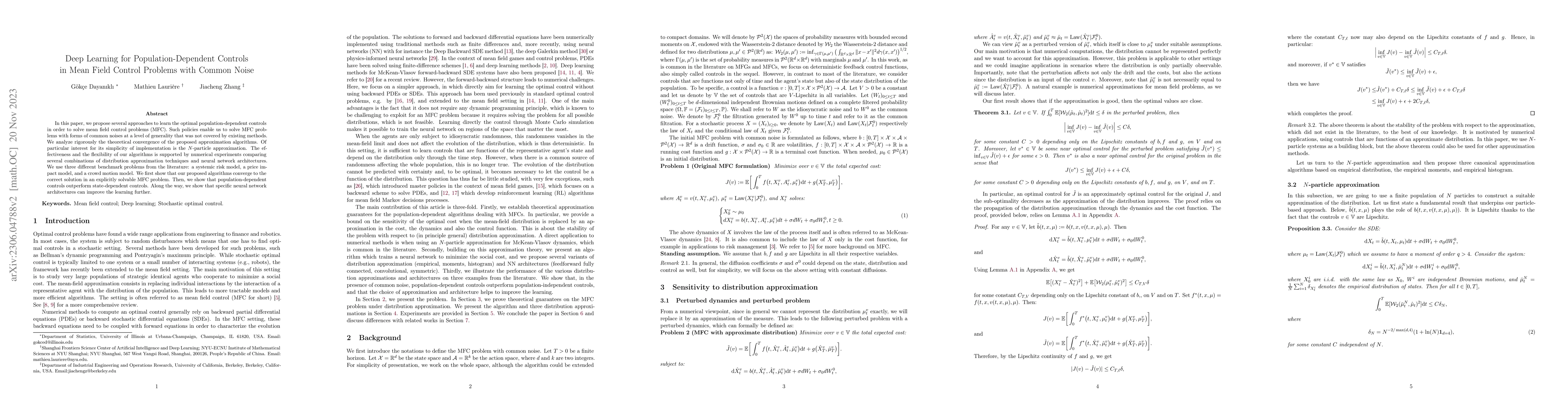Thumbnail for Deep Learning for Population-Dependent Controls in Mean Field Control
  Problems with Common Noise
