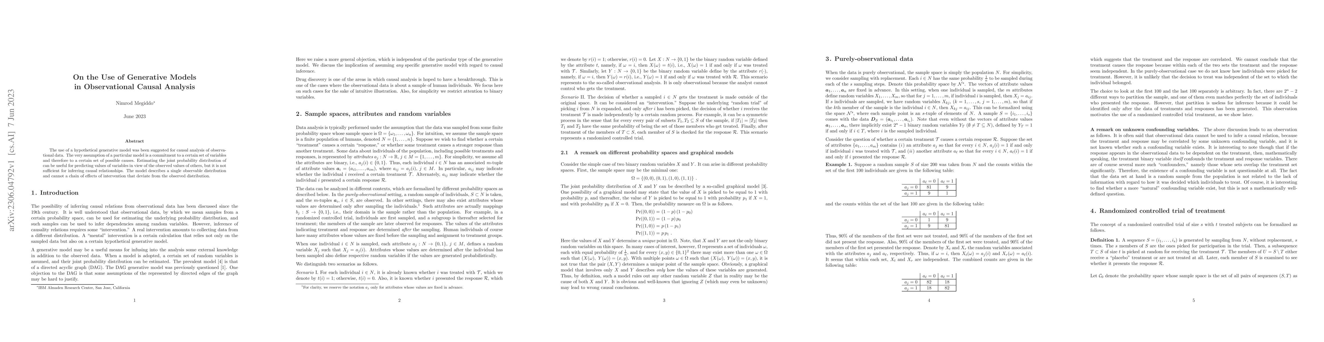 Thumbnail for On the Use of Generative Models in Observational Causal Analysis